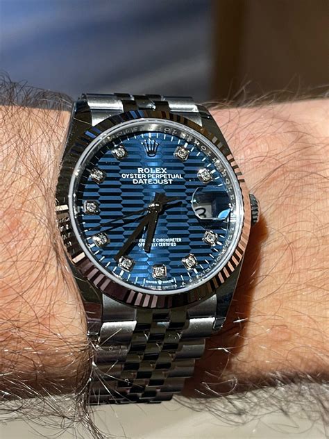 rolex blue motif 36|rolex diamond dial bezel.